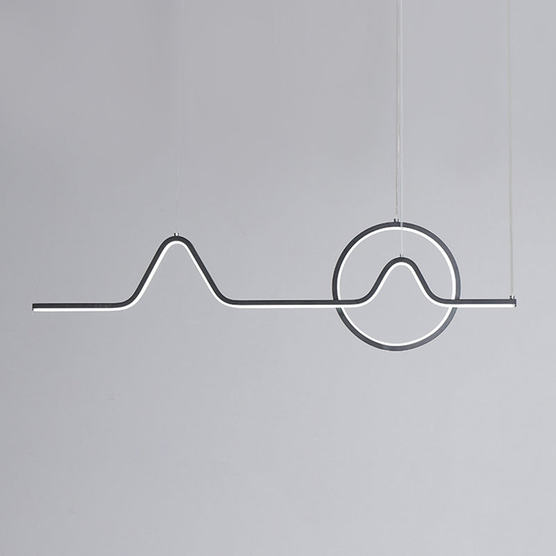 2 Light Geometric Island Lighting Modern Chandelier Metal Island Light Fixture