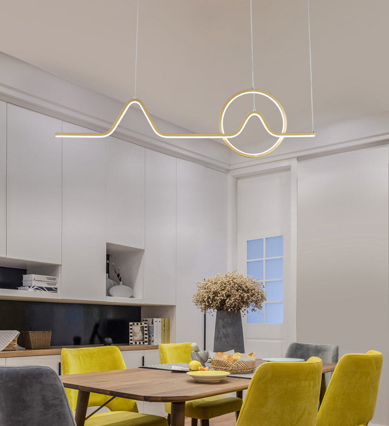 2 Light Geometric Island Lighting Modern Chandelier Metal Island Light Fixture