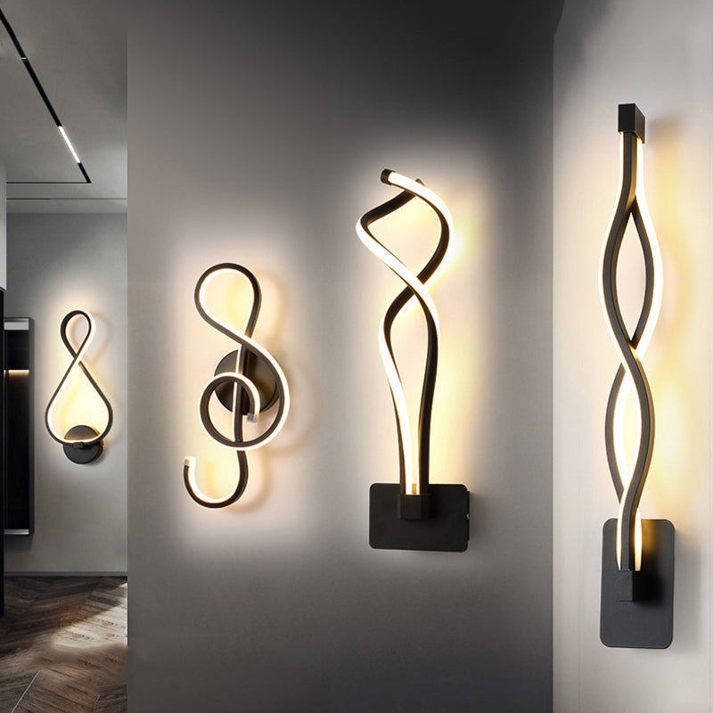 Modern Minimalist LED Wall Light Aluminium Linear Wall Lamp with Silicone Shade