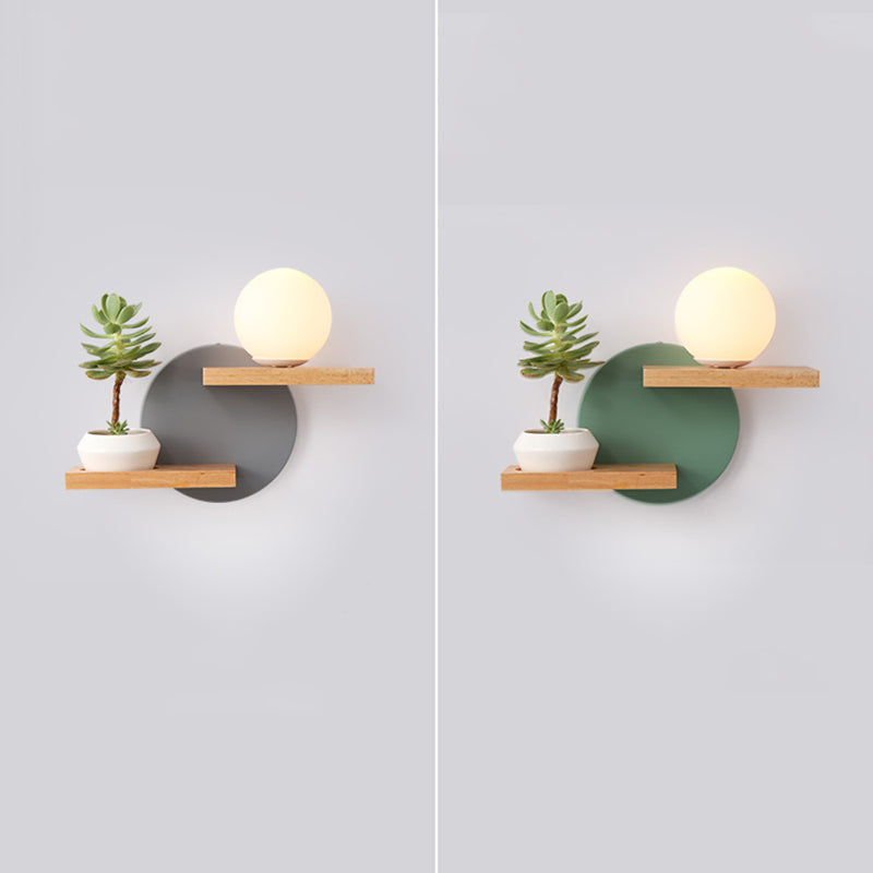 Ronde schaduw van 1 licht zonder planten Wand SCONCE Moderne eenvoudige stijl glazen wandverlichting