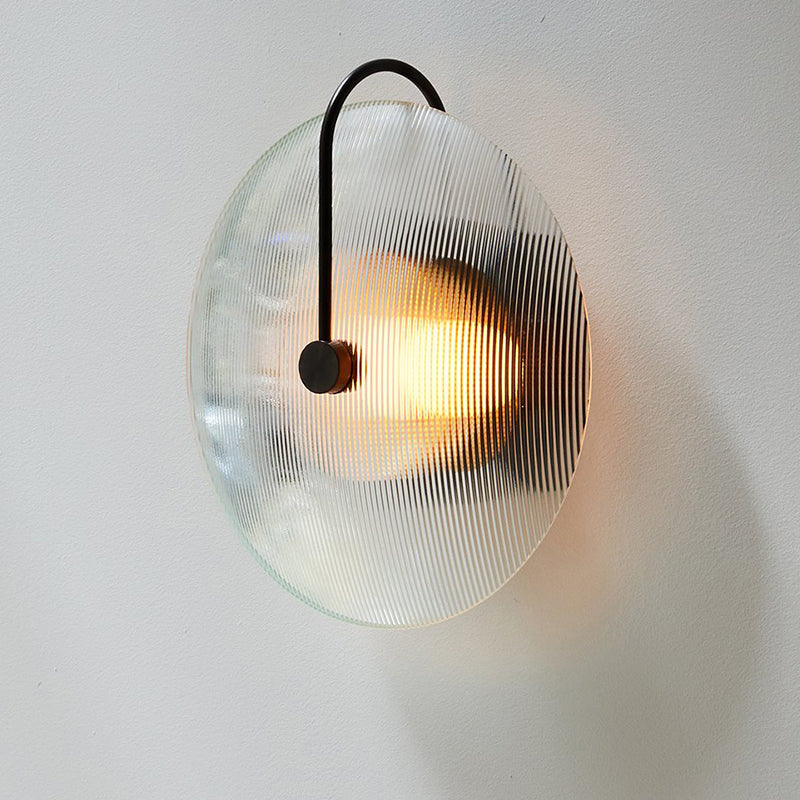 1-licht ronde wand SCONCE Moderne eenvoudige stijl glazen wandverlichting in zwart en goud