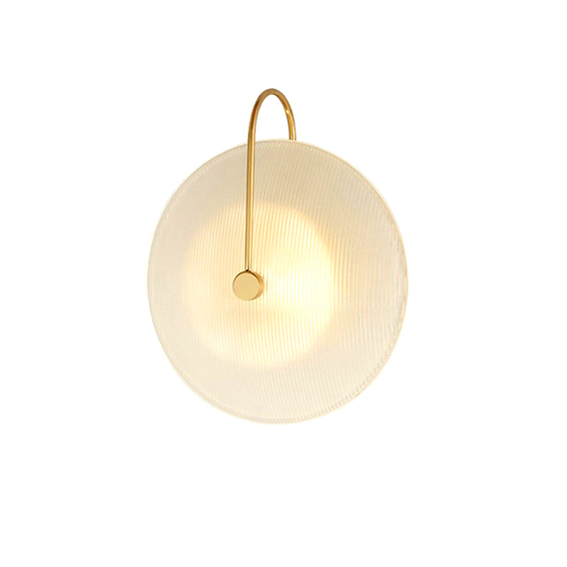 1-licht ronde wand SCONCE Moderne eenvoudige stijl glazen wandverlichting in zwart en goud