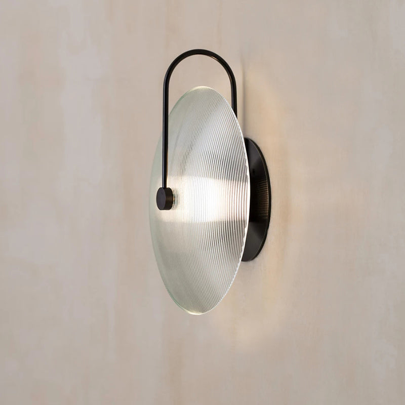 1-licht ronde wand SCONCE Moderne eenvoudige stijl glazen wandverlichting in zwart en goud