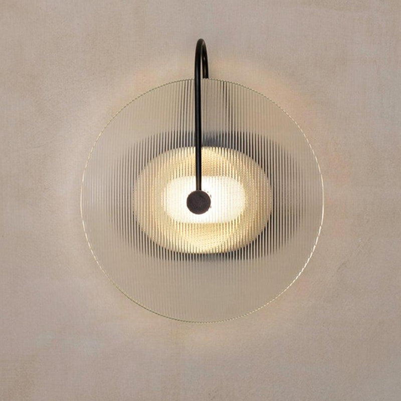 1-licht ronde wand SCONCE Moderne eenvoudige stijl glazen wandverlichting in zwart en goud