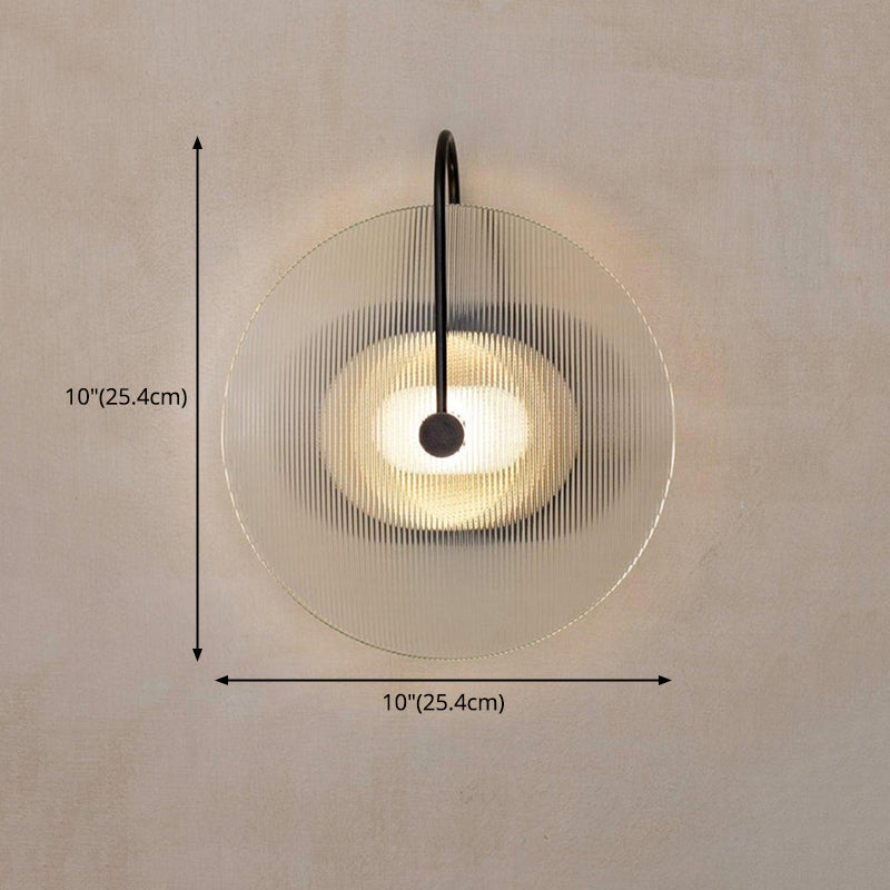 1-licht ronde wand SCONCE Moderne eenvoudige stijl glazen wandverlichting in zwart en goud