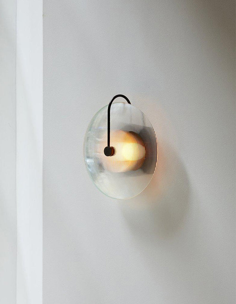 1-licht ronde wand SCONCE Moderne eenvoudige stijl glazen wandverlichting in zwart en goud