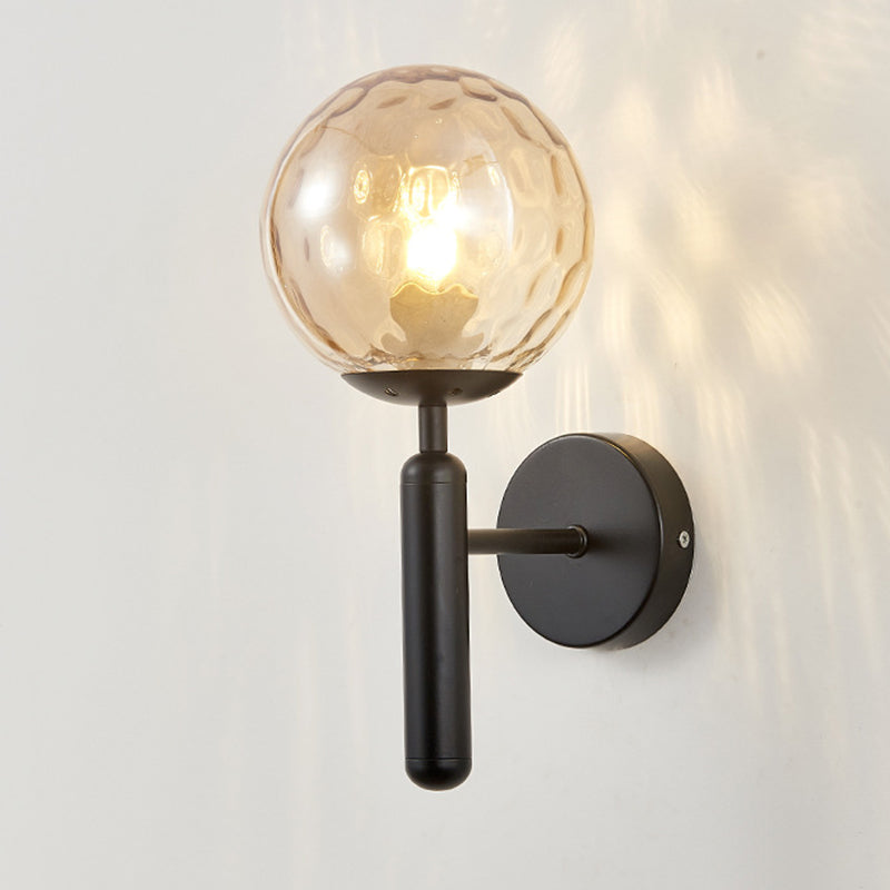 Lámpara de pared de vidrio de estilo de pared moderno de color de sombra redonda de 1 luces
