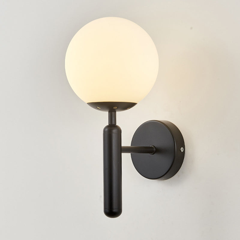 Lámpara de pared de vidrio de estilo de pared moderno de color de sombra redonda de 1 luces