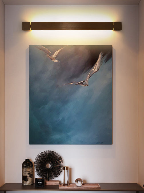 Modern 1-Light LED Wall Sconce Metal Linear Wall Mounted Light for Bathroom