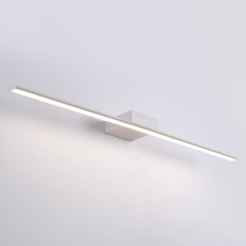 1-Light Linear Wall Sconce Modern Simple Style Mirror Wall Lighting in White