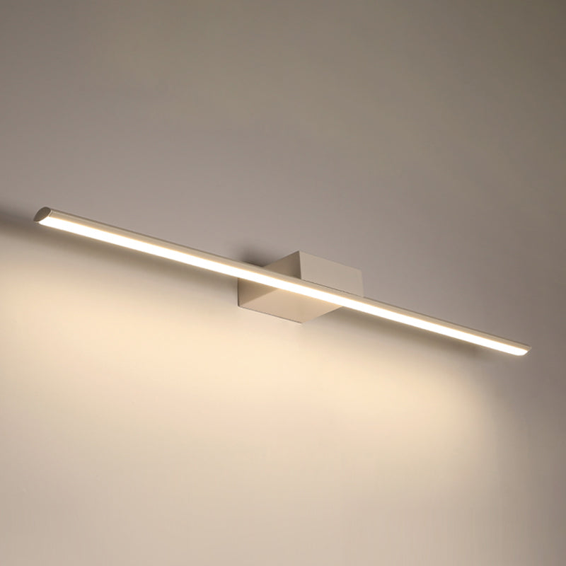 1-Light Linear Wall Sconce Modern Simple Style Mirror Wall Lighting in White