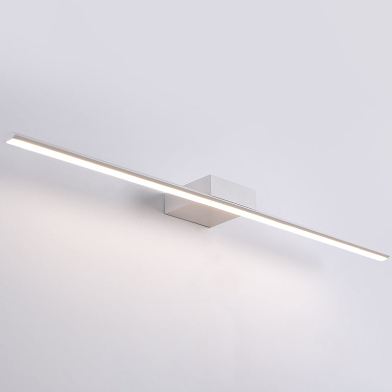 1-Light Linear Wall Sconce Modern Simple Style Mirror Wall Lighting in White