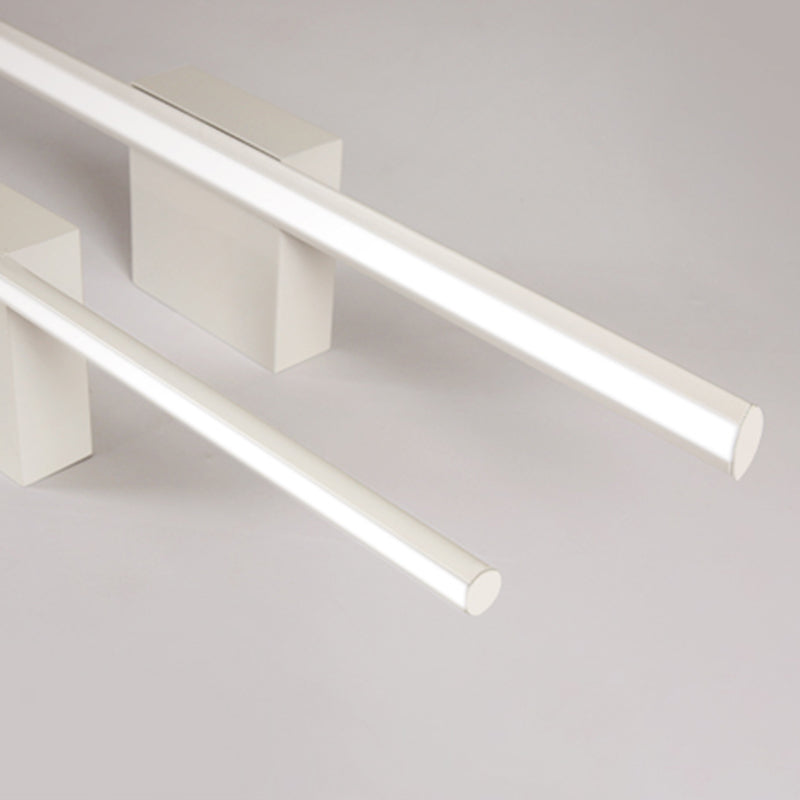 1-Light Linear Wall Sconce Modern Simple Style Mirror Wall Lighting in White
