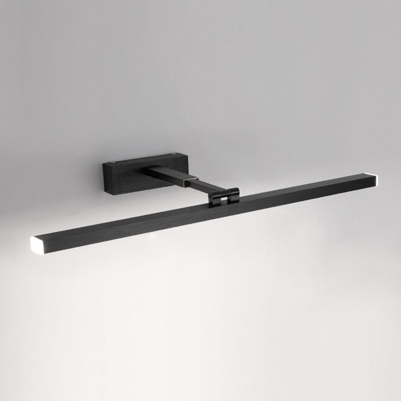 Metal Linear Shade Swing Arm Wall Lights Modern 1 Head Wall Mount Fixture in Black