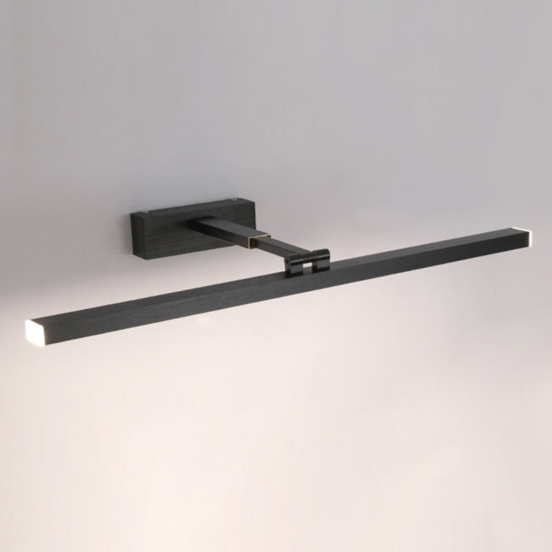 Metal Linear Shade Swing Arm Wall Lights Modern 1 Head Wall Mount Fixture in Black