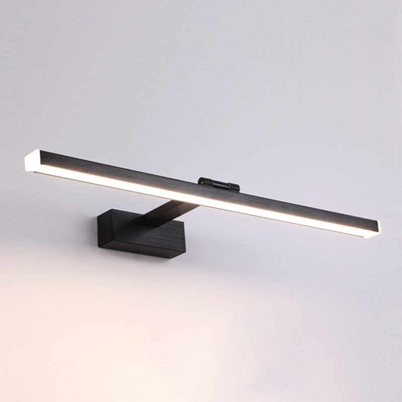 Metal Linear Shade Swing Arm Wall Lights Modern 1 Head Wall Mount Fixture in Black