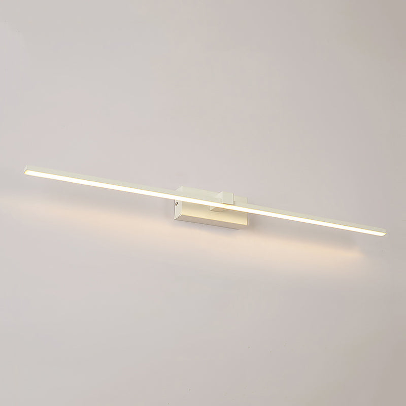 Acconde da muro di tonalità lineare a 1 luce moderna moderna illuminazione da parete specchio in stile semplice in bianco