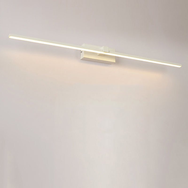 Acconde da muro di tonalità lineare a 1 luce moderna moderna illuminazione da parete specchio in stile semplice in bianco