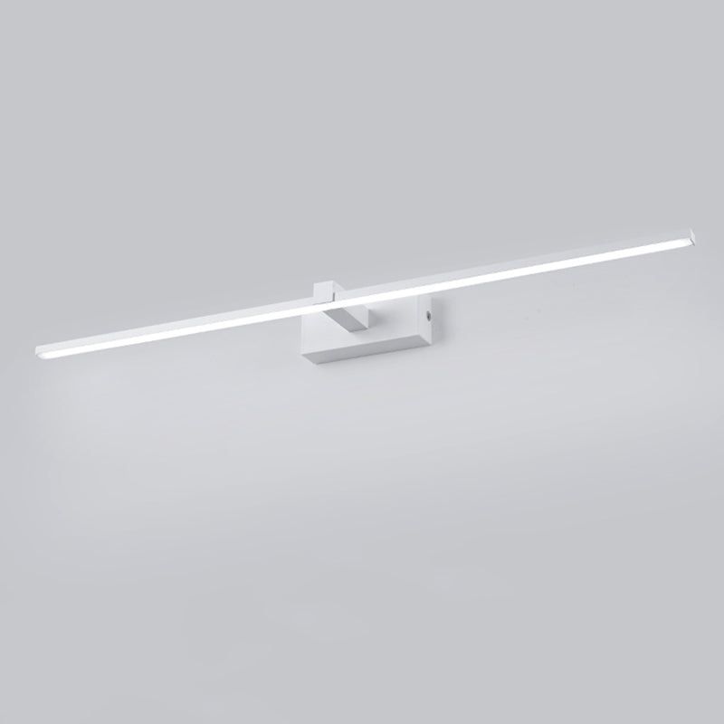 Acconde da muro di tonalità lineare a 1 luce moderna moderna illuminazione da parete specchio in stile semplice in bianco