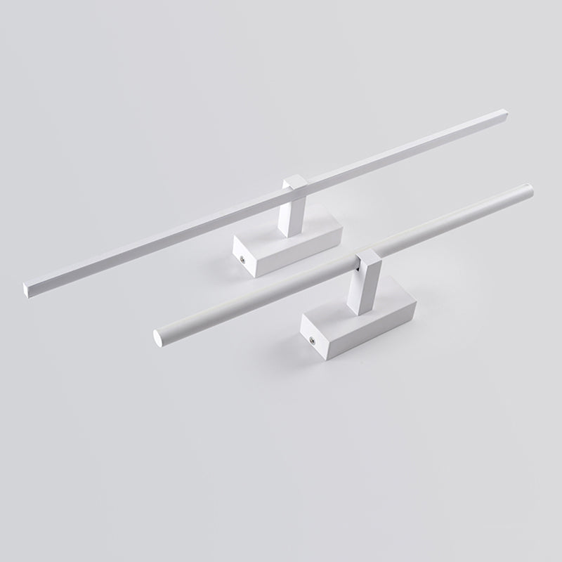 Acconde da muro di tonalità lineare a 1 luce moderna moderna illuminazione da parete specchio in stile semplice in bianco