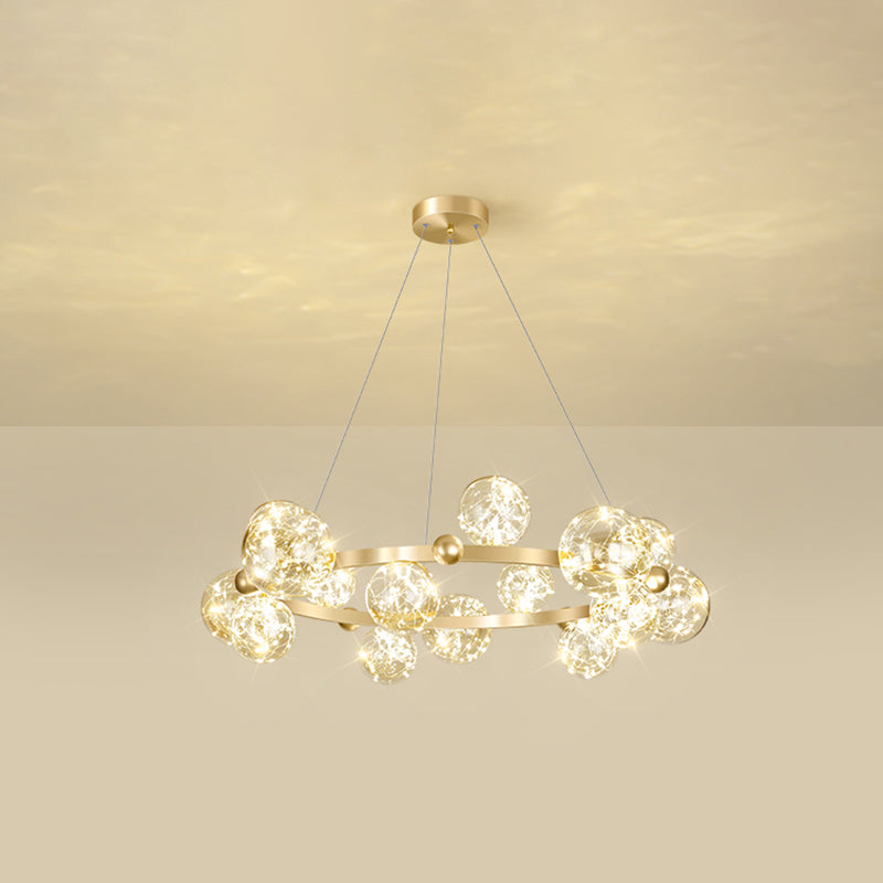 Modern Dining Room Lighting Globe-Shaped Pendant Lights Glass Pendant Chandelier