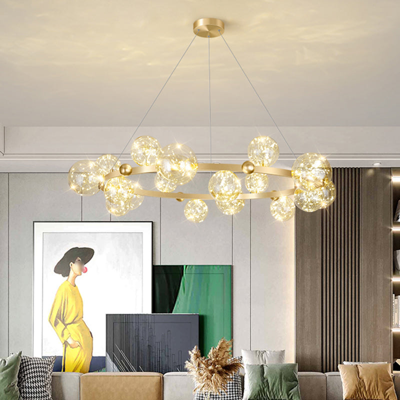 Modern Dining Room Lighting Globe-Shaped Pendant Lights Glass Pendant Chandelier