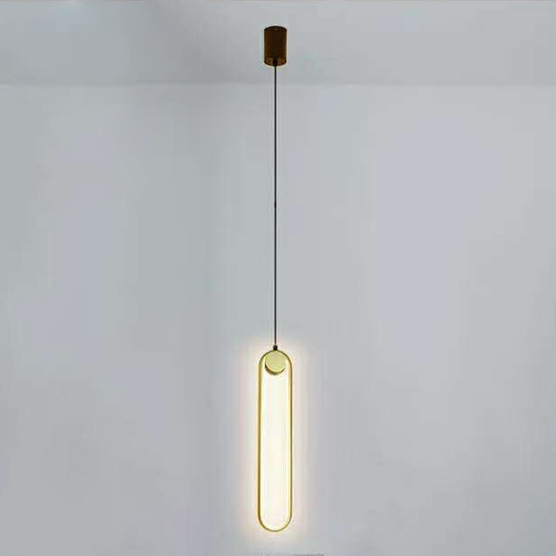 Minimalism Metal LED Hanging Ceiling Light 1-Light Linear Ceiling Pendant Light