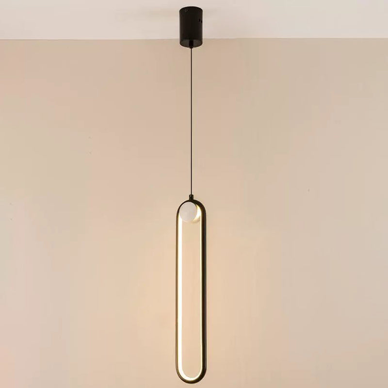 Minimalism Metal LED Hanging Ceiling Light 1-Light Linear Ceiling Pendant Light