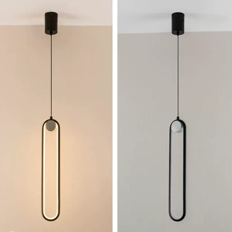 Minimalism Metal LED Hanging Ceiling Light 1-Light Linear Ceiling Pendant Light