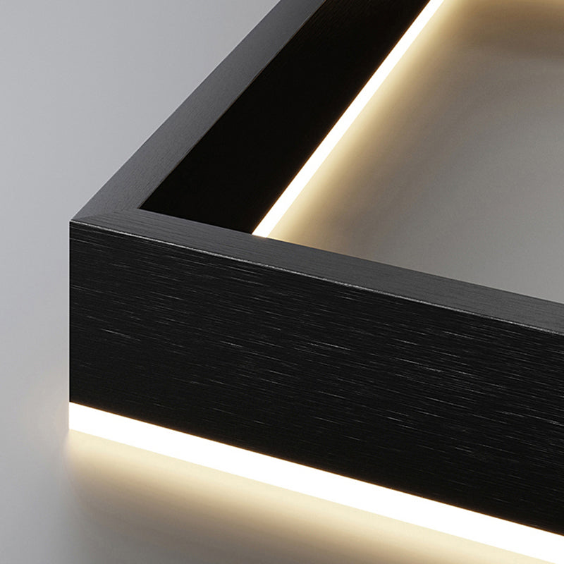 Modern Black Chandelier Multiple Squares Chandelier Lights Rectangular Metal Chandelier