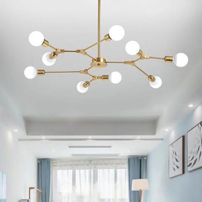 Branche Métal Chandelier Light Multi Light Sanging Lampe pour le salon