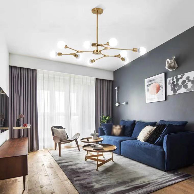 Branche Métal Chandelier Light Multi Light Sanging Lampe pour le salon