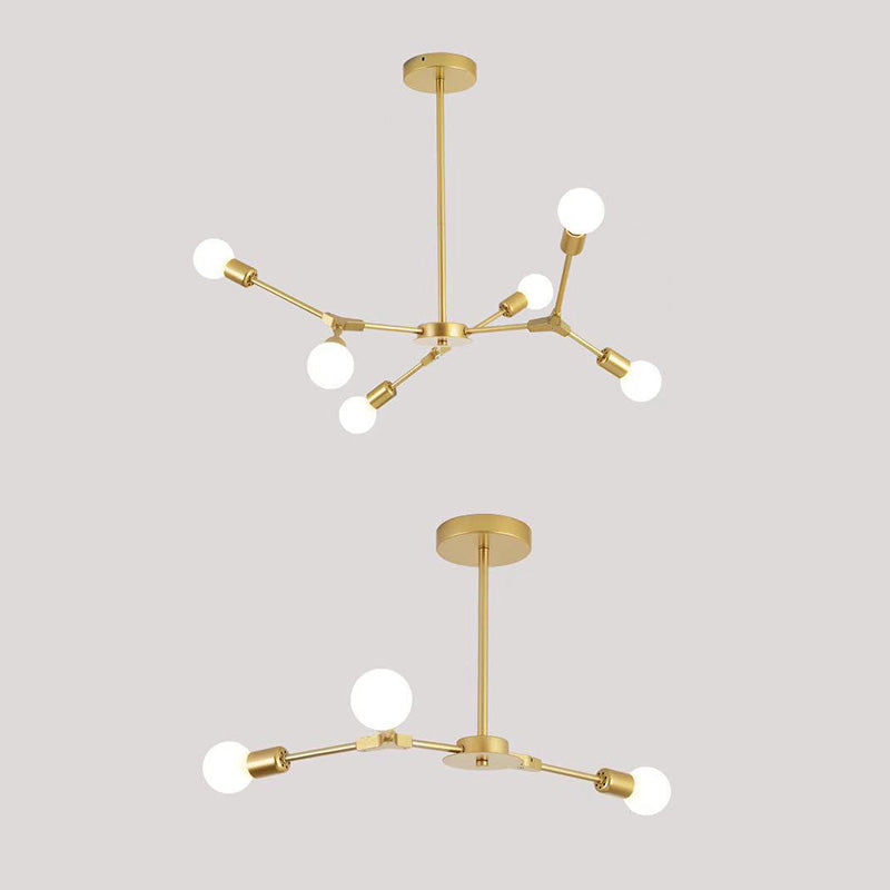 Branche Métal Chandelier Light Multi Light Sanging Lampe pour le salon