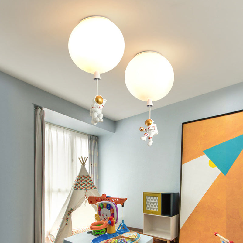 Plafonnier à affleurement d'astronautes pour chambre d'enfant, plafonnier créatif en acrylique