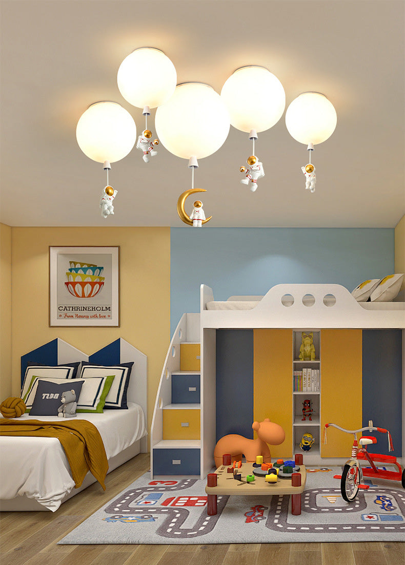 Plafonnier à affleurement d'astronautes pour chambre d'enfant, plafonnier créatif en acrylique