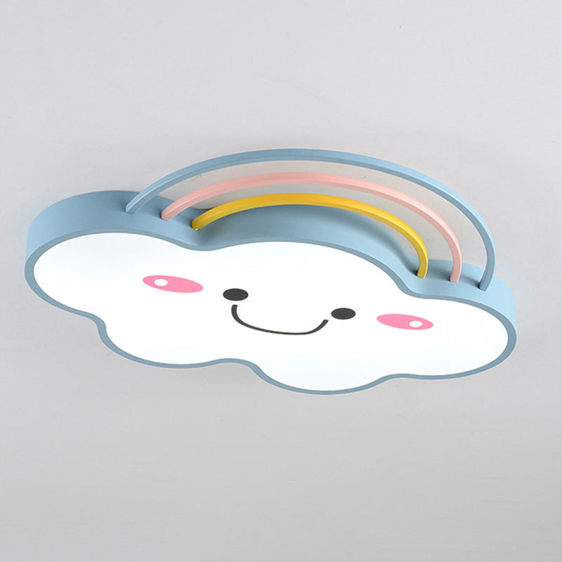 Cloud Pattern Flush Mount Light Acrylic Three color Light Fixture for Kid's Room