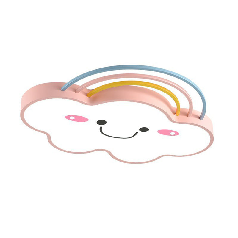 Cloud Pattern Flush Mount Light Acrylic Three color Light Fixture for Kid's Room