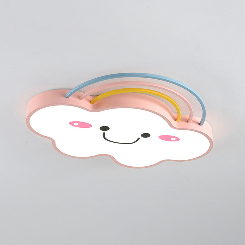 Cloud Pattern Flush Mount Light Acrylic Three color Light Fixture for Kid's Room