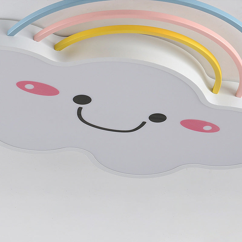 Cloud Pattern Flush Mount Light Acrylic Three color Light Fixture for Kid's Room