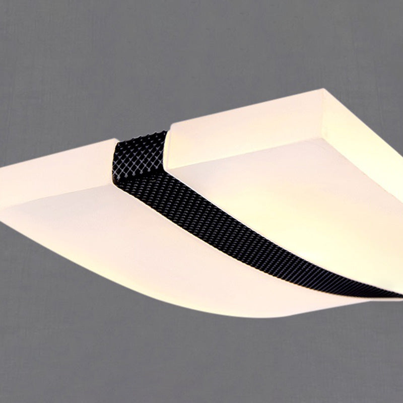 Dinning Room Island Pendant Light Simple White Over Island Lighting with Wave Metal Shade