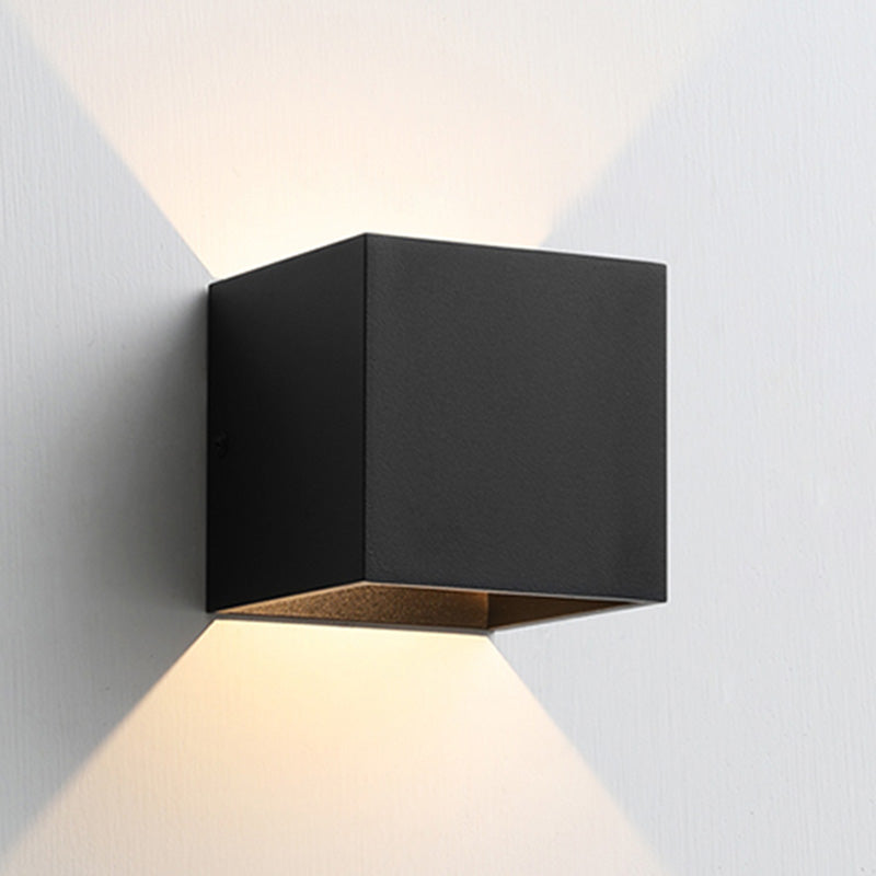 Cubo accesorios de iluminación neutral caliente con sombra de vidrio transparente para dormitorio