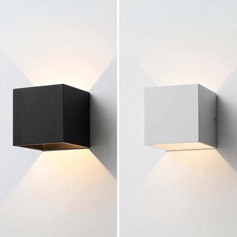 Cubo accesorios de iluminación neutral caliente con sombra de vidrio transparente para dormitorio