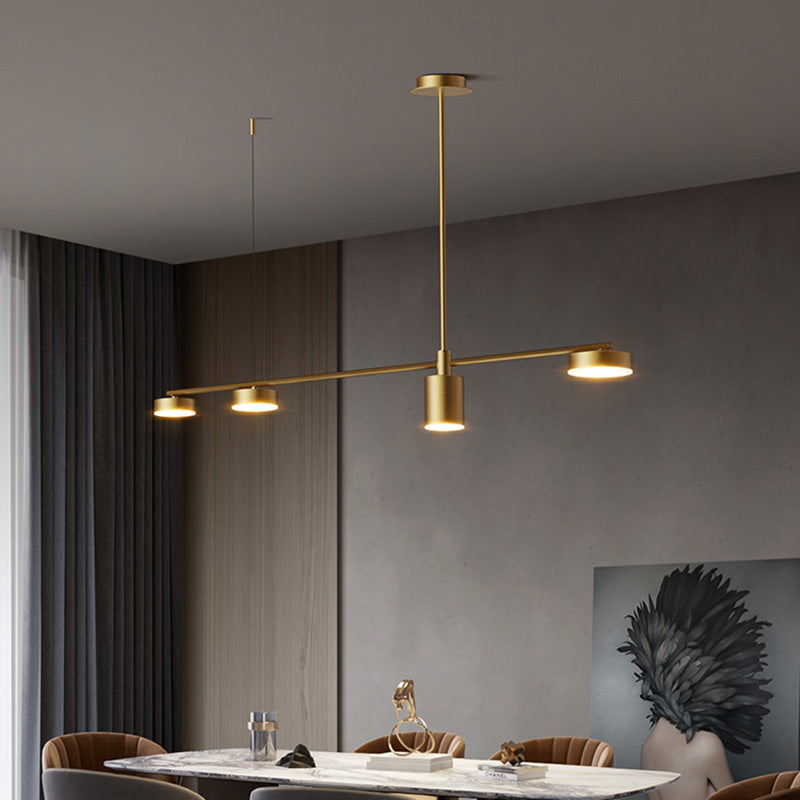Drum Dinning Room Island Ceiling Light Metal LED Minimalist Island Pendant Light