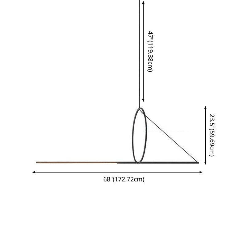 Black Geometric Island Affermazione del soffitto Minimalista in stile Minimalist Isola LED ILLUCIMAZIONE