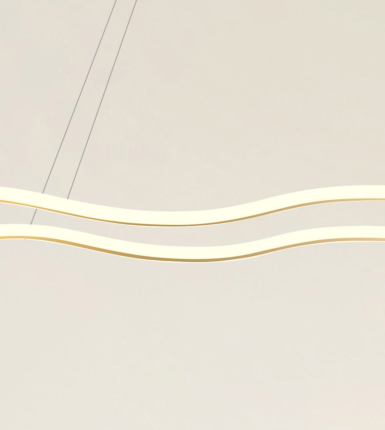 Metal Wavy Island Pendant Light Modern Style LED Island Lighting Fixture for Dinning Room