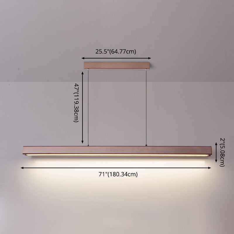 Contemporary LED Island Pendant Light Linear Hanging Island Light with Metal Shade