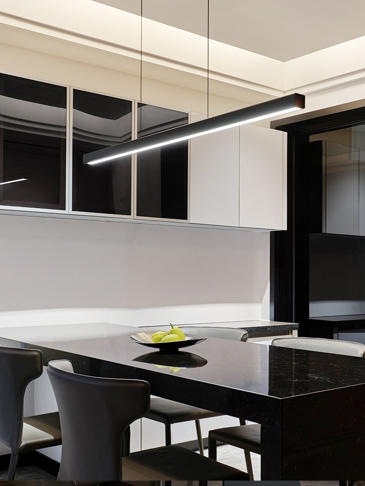 Contemporary LED Island Pendant Light Linear Hanging Island Light with Metal Shade