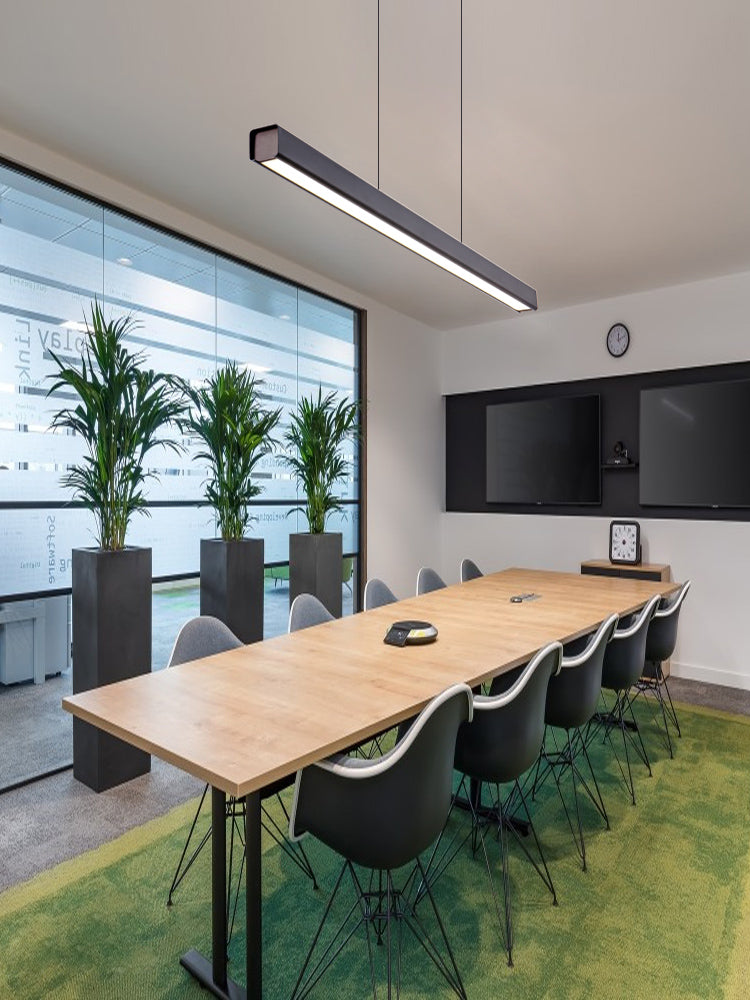 Contemporary LED Island Pendant Light Linear Hanging Island Light with Metal Shade