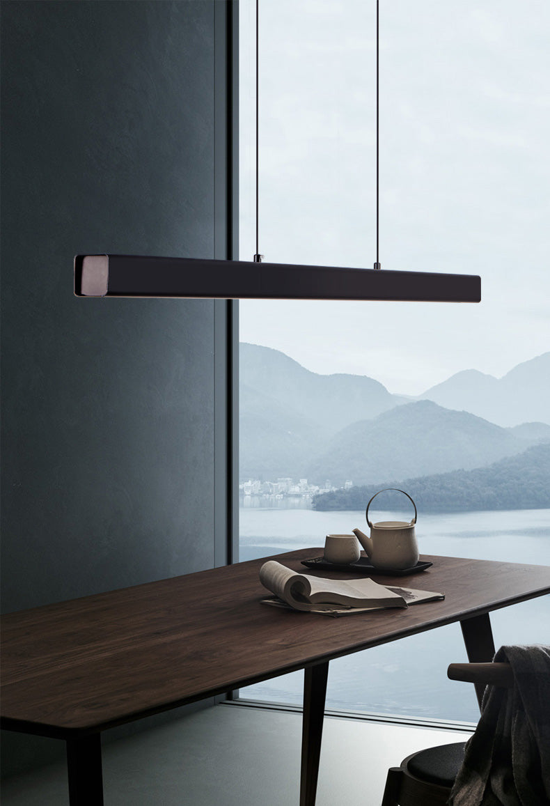 Contemporary LED Island Pendant Light Linear Hanging Island Light with Metal Shade