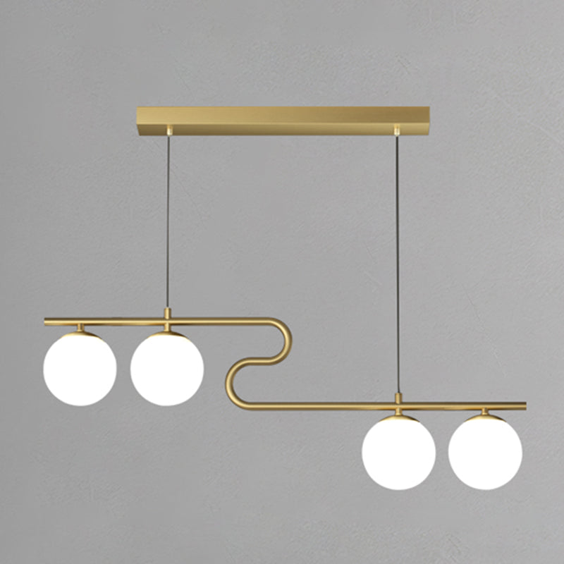 Apparecchiatura dell'illuminazione dell'isola Globe in stile Nordic Glass Isola sospesa per sala da pranzo